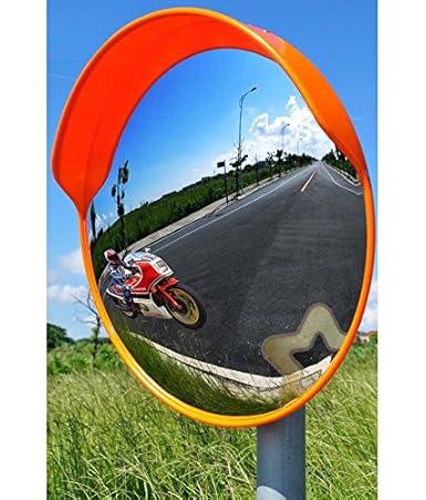 DOSSVICK - Convex Polycarbonate Traffic Mirror, Flexible Acrylic, Adjustable Brackets & Nuts Bolts, Safety Mirror, Convex mirror