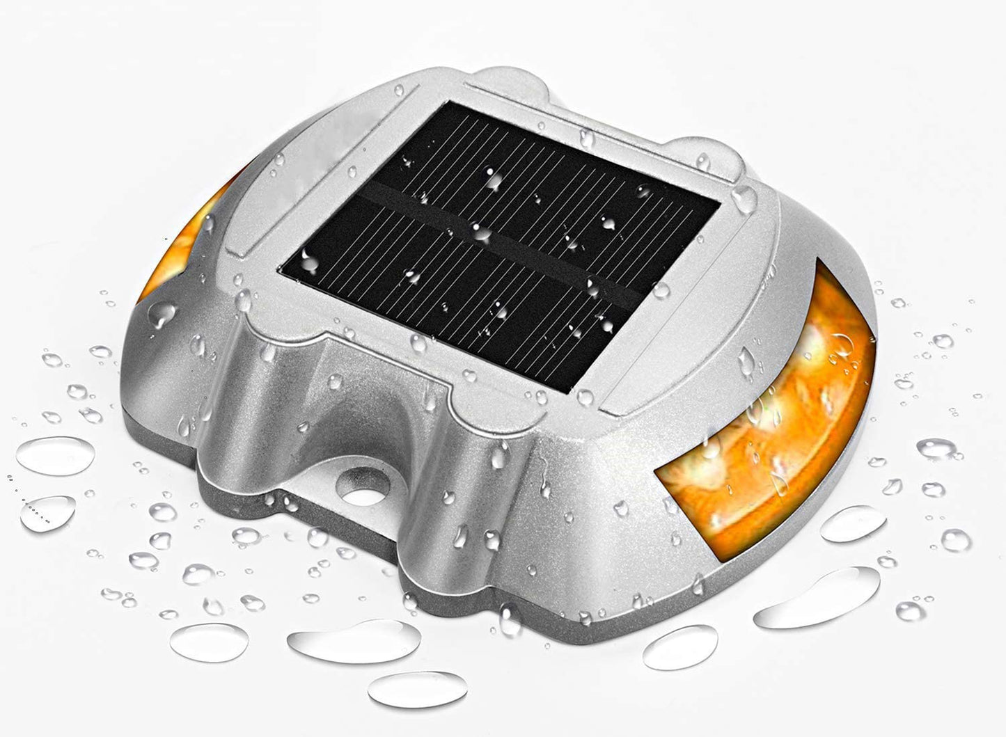 DOSSVICK - Solar Road Stud light - Flashing Red Light - Tough Metal