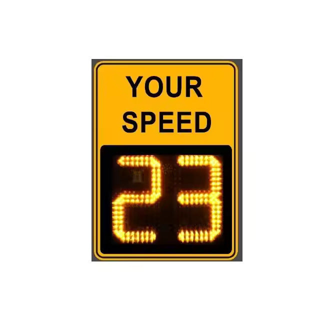 DOSSVICK - Vehicle Speed Indicator Radar with Display - Both Solar + Power Supply - IP65 Waterproof - 86x58x24 cm