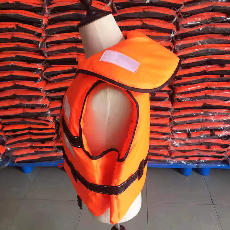 DOSSVICK - Life Jacket with Hood - Snug Fit-Bright Neon Orange Color- Fits All Age ranges with Adjustable Buckle System - 150kg Capacity