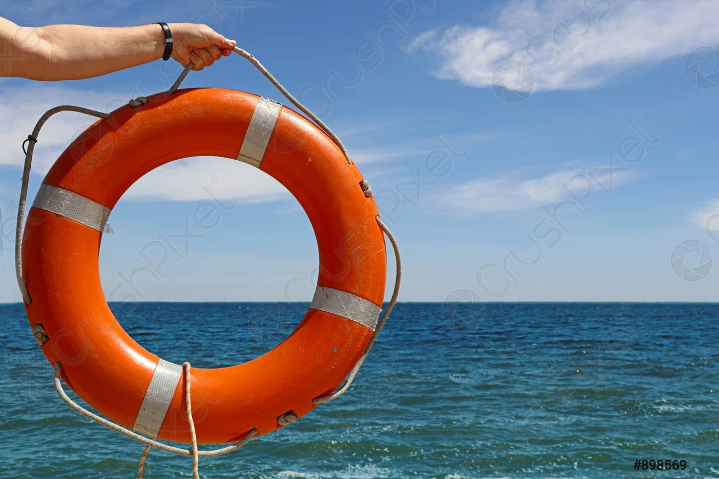 DOSSVICK - Lifebuoy Ring for Water Rescue, Life Saving Rope, Hard PU, Swimming Safety