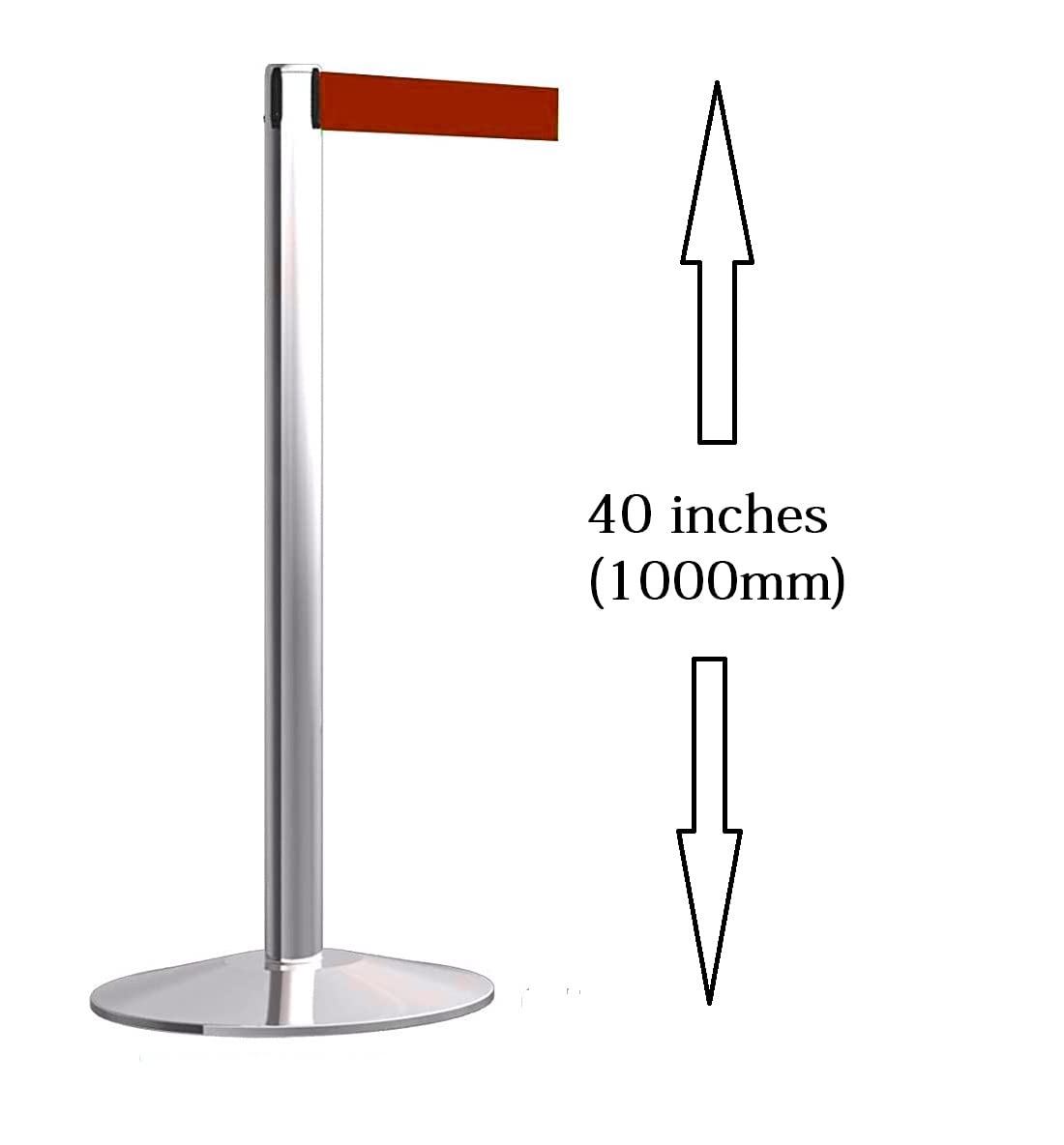DOSSVICK - Queue Manager 16kg (8kg per unit) - Pack of 2 -  Strap belt 3 meter - Double Screw Stability - Tough Quality Steel - Height- 40 inches(1000mm) - DOUBLE POLISHED que manager/q manager