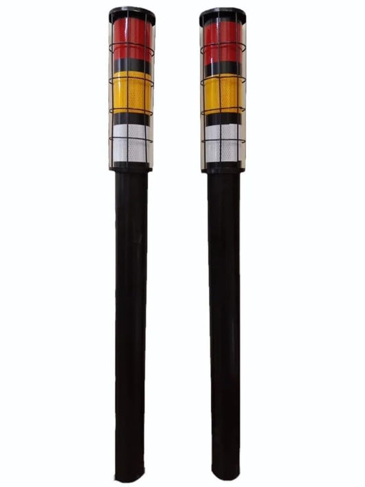 DOSSVICK - Reflective Delineator Parking Post Parking Railing 1000mm height,SET OF 2 Heavy for Rough use