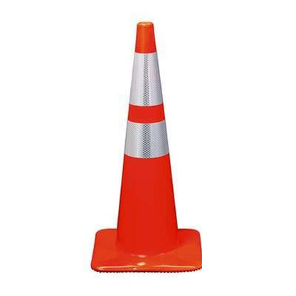 DOSSVICK - SAFETY CONE Traffic Cone - 2.5FT - 1.5KG WITH REFLECTIVE SILVER TAPE