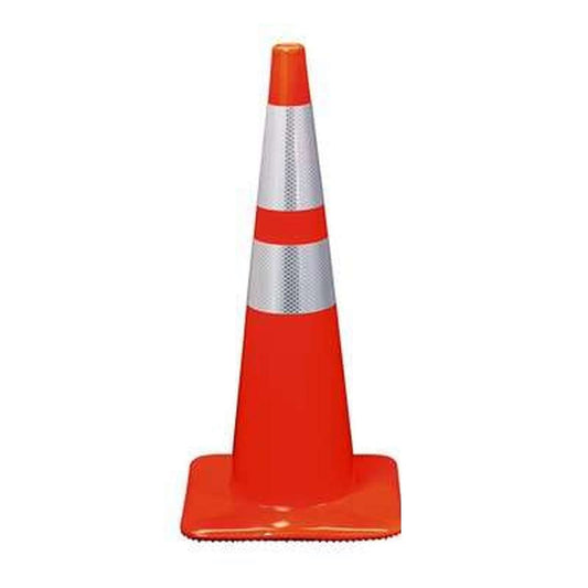 DOSSVICK - SAFETY CONE Traffic Cone - 2.5FT - 1.5KG WITH REFLECTIVE SILVER TAPE