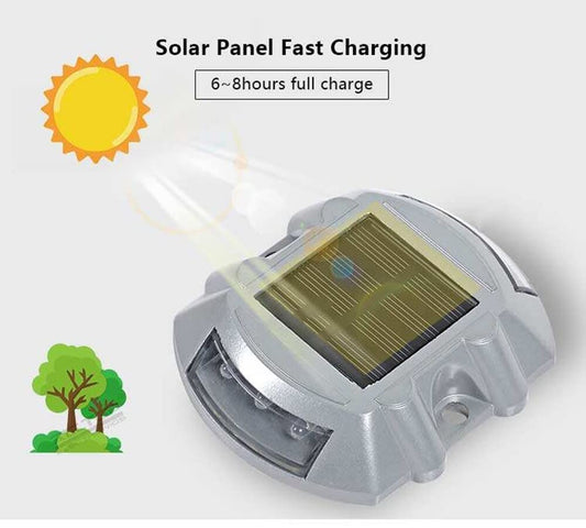 DOSSVICK - Solar Road Stud light - Flashing Red Light - Tough Metal