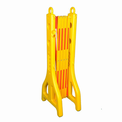 DOSSVICK - PVC Retractable Barrier upto 8.4 ft Expandable Barricade Extendable Barrier with 7kg water filling capacity