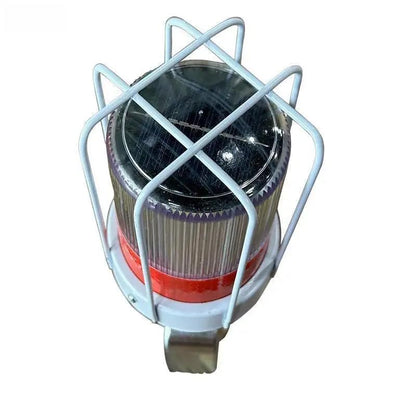 DOSSVICK - Solar Blinker with Grill & Clamp - Auto on in Dark- Tough Metal - Solar Flasher -36 hr Backup