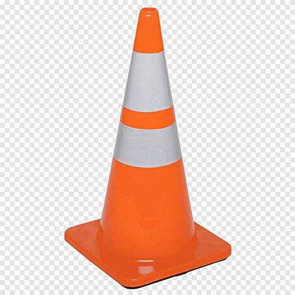 DOSSVICK - SAFETY CONE Traffic Cone - 2.5FT - 1.5KG WITH REFLECTIVE SILVER TAPE