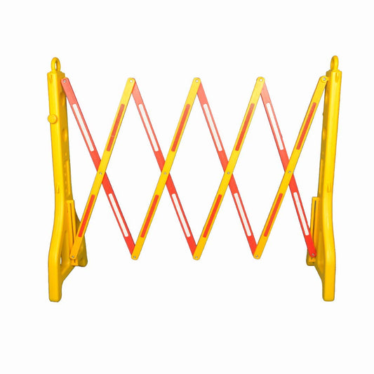 DOSSVICK - PVC Retractable Barrier upto 8.4 ft Expandable Barricade Extendable Barrier with 7kg water filling capacity