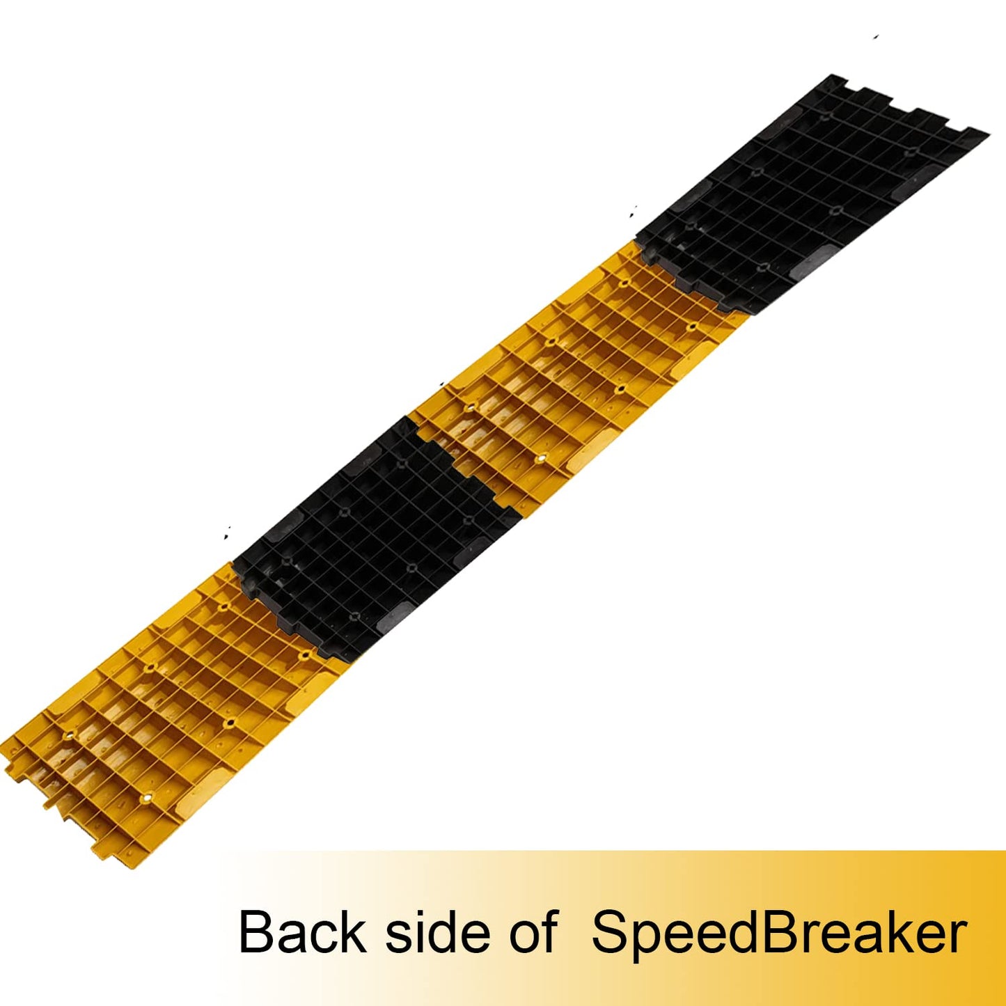 DOSSVICK PVC Speed Breaker, 4 meter length , 50 mm, Black and Yellow Speed Hump (8 Yellow - 8 Black), Heavy Duty Load Capacity, Plastic