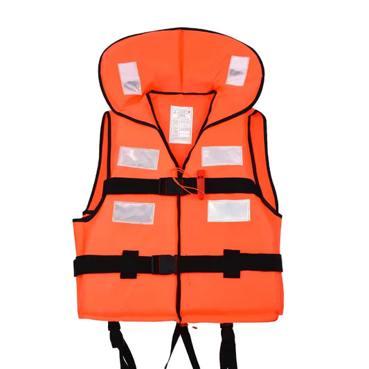 DOSSVICK - Life Jacket with Hood - Snug Fit-Bright Neon Orange Color- Fits All Age ranges with Adjustable Buckle System - 150kg Capacity