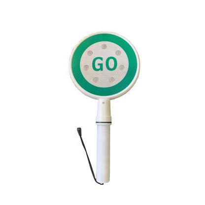 DOSSVICK - Stop & Go Baton Rechargeable LED Baton, one Side go and Other Side Stop - Led Light Green and Red, Pack of 1, Road Safety Flasher