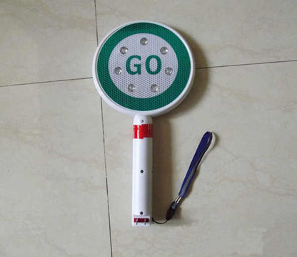 DOSSVICK - Stop & Go Baton Rechargeable LED Baton, one Side go and Other Side Stop - Led Light Green and Red, Pack of 1, Road Safety Flasher