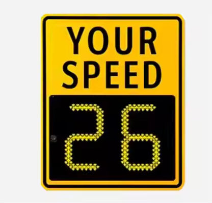 DOSSVICK - Vehicle Speed Indicator Radar with Display - Both Solar + Power Supply - IP65 Waterproof - 86x58x24 cm
